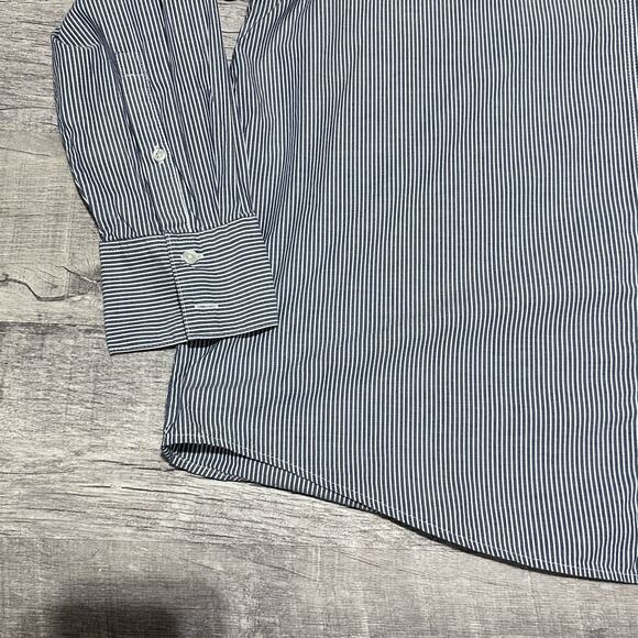 Banana Republic Classic Striped Cotton Button Up Shirt Womens XL Blue Career - Picture 2 of 5